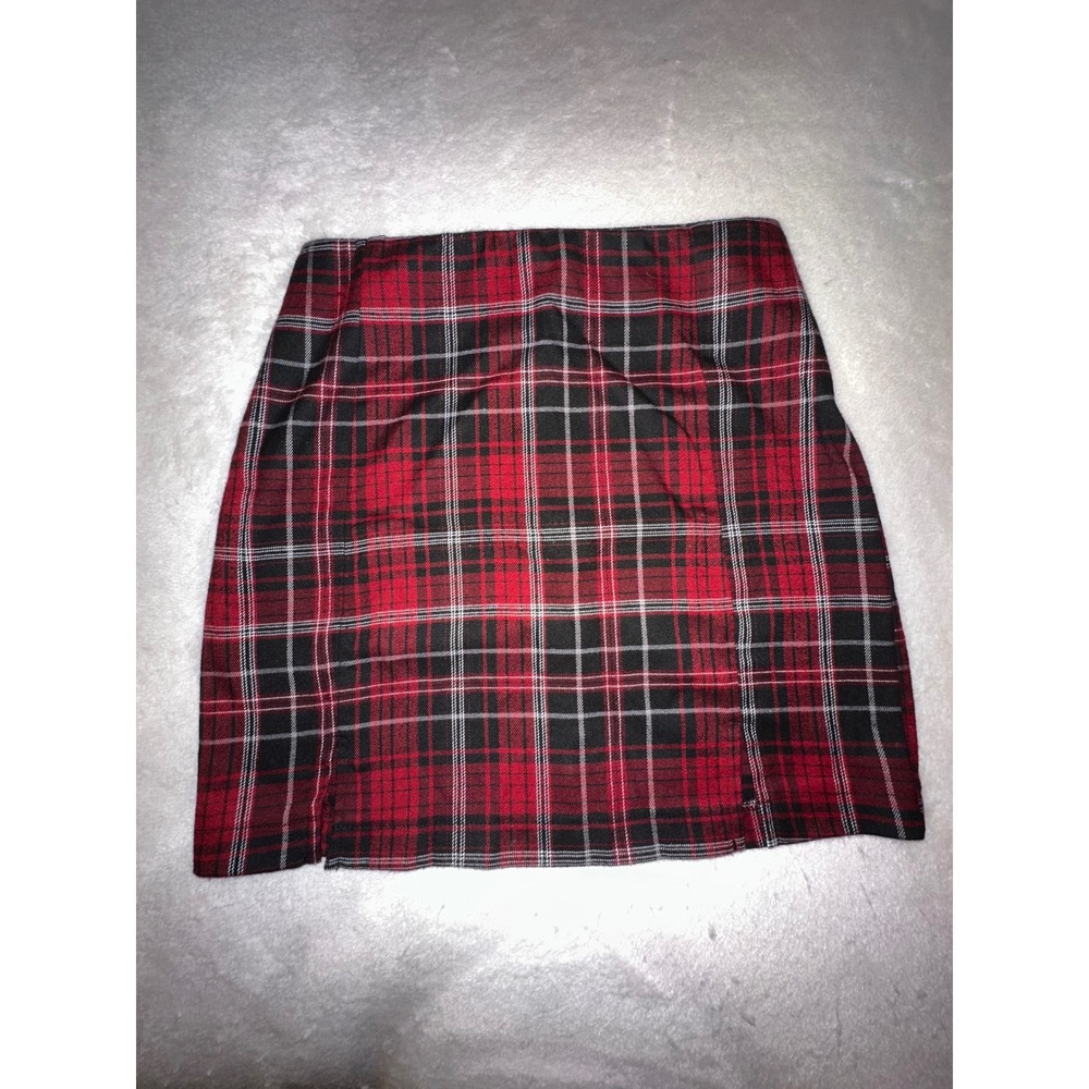 Plaid Mini Skirt Red Black White Checkered Schoolgirl Skater‎ Size 3